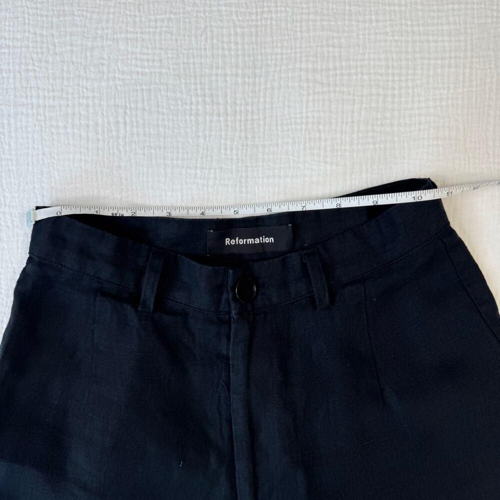 Reformation Black Linen Shorts Women's 0 Minimalist Summer Resort Vacation Euro - Picture 8 of 10